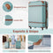 Supfirm 24 IN Luggage 1 Piece with TSA lock , Expandable Lightweight Suitcase Spinner Wheels, Vintage Luggage,Blue Green