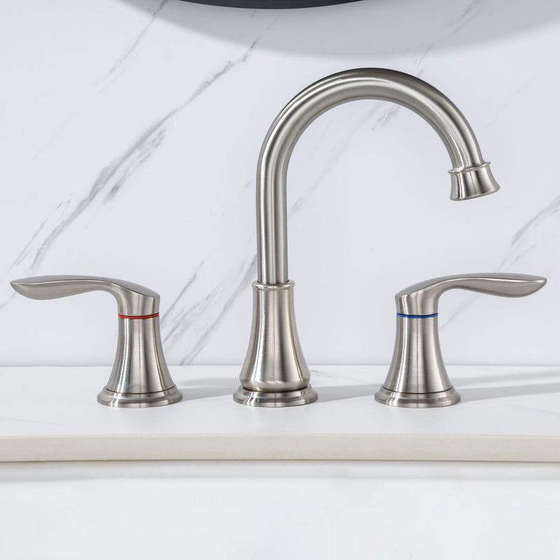 Supfirm Widespread Bathroom Faucet With Drain Assembly