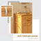 Supfirm Bathroom Storage Cabinet, Bamboo Floor Cabinet with Drawers, Double Doors and Adjustable Shelves, Natural