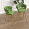Bar Chair Linen Woven Bar Stool Set of 2,Golden legs Barstools No Adjustable Kitchen Island Seat Chairs,360 Swivel Bar Stools Upholstered Bar Chair Counter Stool Arm Chairs with Back Footrest, (Green) - Supfirm