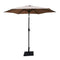 Supfirm 8.8 feet Outdoor Aluminum Patio Umbrella, Patio Umbrella, Market Umbrella with 42 Pound Square Resin Umbrella Base, Push Button Tilt and Crank lift, Taupe
