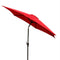 Supfirm 8.8 feet Outdoor Aluminum Patio Umbrella, Patio Umbrella, Market Umbrella with 42 Pound Square Resin Umbrella Base, Push Button Tilt and Crank lift, Red