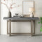Supfirm U_STYLE Contemporary Console Table with  Industrial-inspired Concrete Wood Top, Extra Long Entryway Table for Entryway, Hallway, Living Room, Foyer, Corridor