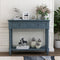 Supfirm TREXM Daisy Series Console Table Traditional Design with Two Drawers and Bottom Shelf (Navy)