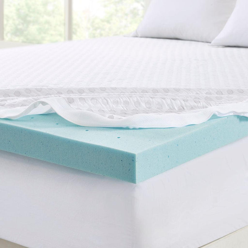 Hypoallergenic 3" Cooling Gel Memory Foam Mattress Topper with Removable Cooling Cover - Supfirm