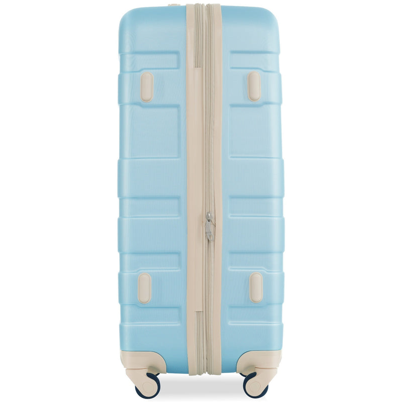 Supfirm Luggage Sets New Model Expandable ABS Hardshell 3pcs Clearance Luggage Hardside Lightweight Durable Suitcase sets Spinner Wheels Suitcase with TSA Lock 20''24''28''( golden blue and beige)