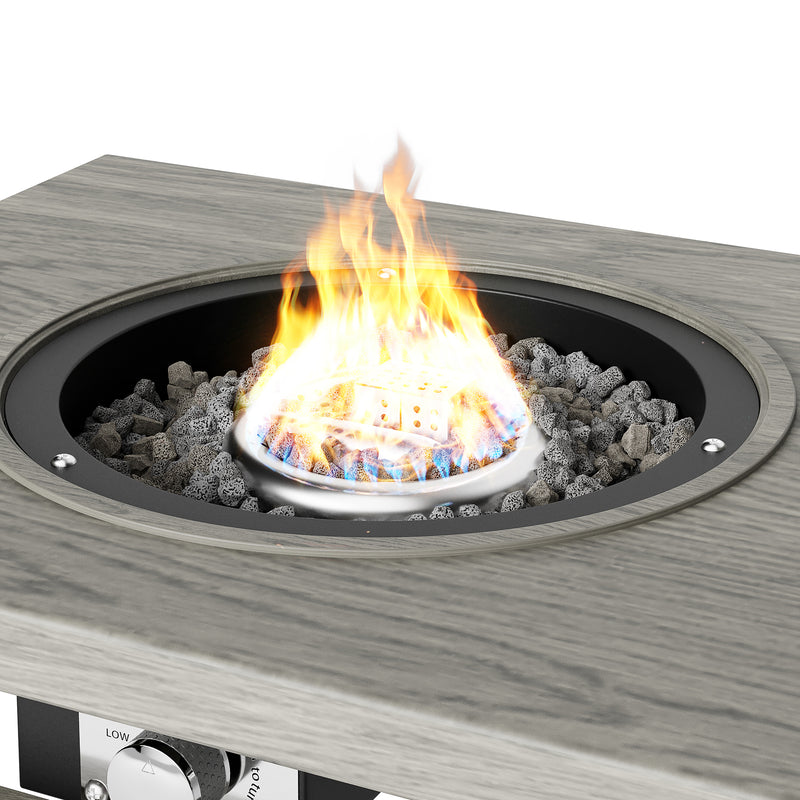 Supfirm 3-in-1 Coffee Table with Ice Bucket and Fire Pit  - Gray