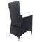Supfirm 7 Piece Outdoor Patio Wicker Dining Set Patio With Adjustable Backrest  Black Wicker + Dark Grey Cushion