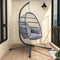 Supfirm Patio Foldable Hanging Swing Chair with Stand Gray Color
