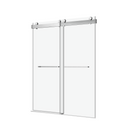 Supfirm Elan 56 to 60 in. W x 76 in. H Sliding Frameless Soft-Close Shower Door with Premium 3/8 Inch (10mm) Thick Tampered Glass in Brushed Nickel 23D02-60BN