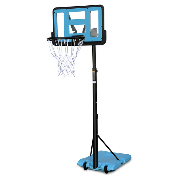 Supfirm Use for Outdoor Height Adjustable 4.8 to 7.7ft Basketball Hoop 44 Inch Backboard Portable Basketball Goal System with Stable Base and Wheels