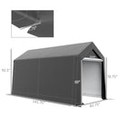 Supfirm 7' x 12' Garden Storage Tent, Heavy Duty Outdoor Shed, Waterproof Portable Shed Storage Shelter with Ventilation Window and Large Door for Bike, Motorcycle, Garden Tools, Gray