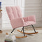 Supfirm Rocking Chair, Leisure Sofa Glider Chair, Comfy Upholstered Lounge Chair with High Backrest, for Nursing Baby, Reading, Napping PINK