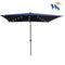 Supfirm 10 x 6.5t Rectangular Patio Solar LED Lighted Outdoor Umbrellas with Crank and Push Button Tilt for Garden Backyard Pool Swimming Pool