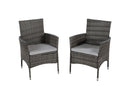 Supfirm 5-Pieces PE Rattan Wicker Patio Dining Set with Grey Cushions