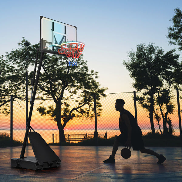 Supfirm Portable Basketball Hoop Basketball System 8-10ft Height Adjustable for Youth Adults LED Basketball Hoop Lights, Colorful lights, Waterproof,Super Bright to Play at Night Outdoors,Good Gift for Kids
