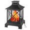 Supfirm 24" Pagoda-Style Steel Wood-Burning Fire Pit with Log Grate and Poker - Black High-Temperature Paint Finish
