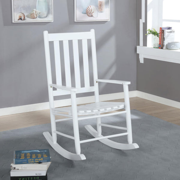 Supfirm White Slat Back Rocking Chair