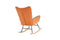 Supfirm Rocking Chair Nursery, Solid Wood Legs Reading Chair with Teddy fabic Upholstered, Nap Armchair for Living Rooms, Bedrooms, Offices, Best Gift,Orange (Leathaire +Houndstooth)