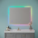 Supfirm 40×32  inch LED Bathroom Mirror with Lights Backlit RGB Color Changing Lighted Mirror for Bathroom Wall Dimmable Anti-Fog Memory Rectangular Vanity Mirror (RGB Multicolor Backlit + Front-Lighted )