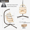 Supfirm Patio Foldable Hanging Swing Chair with Stand Natural Color