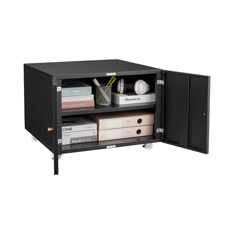 Supfirm Office furniture Copier Cabinet BLACK 2 door steel copier stand mobile pedestal file Printer Stand