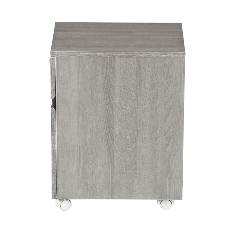 Supfirm Rolling Two Drawer Vertical Filing Cabinet with Lock and Storage, Grey