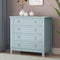 Drawer Dresser BAR CABINET side cabinet,buffet sideboard,buffet service counter, solid wood frame,plasticdoor panel,retro shell handle,applicable to dining room,living room, kitchen corridor,Blue-gray - Supfirm