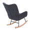 Supfirm Teddy Upholstered Nursery Rocking Chair for Living Room Bedroom(DARK GREY Teddy)