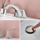 Supfirm Widespread 2 Handles Bathroom Faucet with Pop Up Sink Drain Brushed Nickel