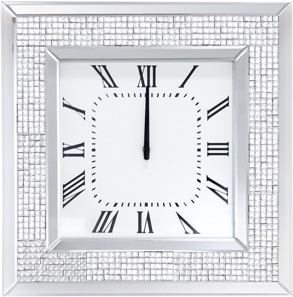 Supfirm ACME Iama Wall Clock in Mirrored & Faux Rhinestones 97396