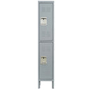 Supfirm 2 Door 66"H Metal Lockers With Lock for Employees,Storage Locker Cabinet  for Home Gym Office School Garage,Gray