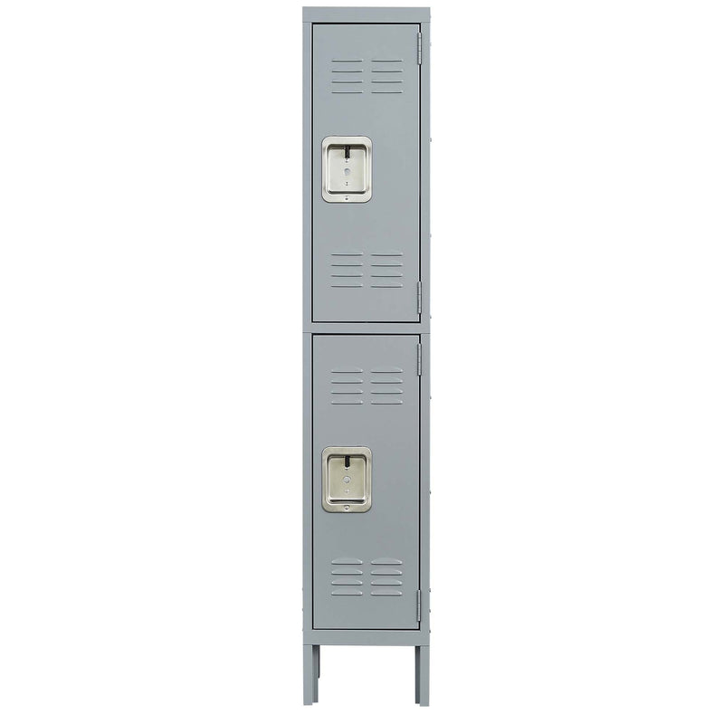 Supfirm 2 Door 66"H Metal Lockers With Lock for Employees,Storage Locker Cabinet  for Home Gym Office School Garage,Gray