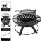 Supfirm 36〞Fire Pit for Outside Wood Burning Fire Pit Tables with Metal Lid,BBQ Net Black