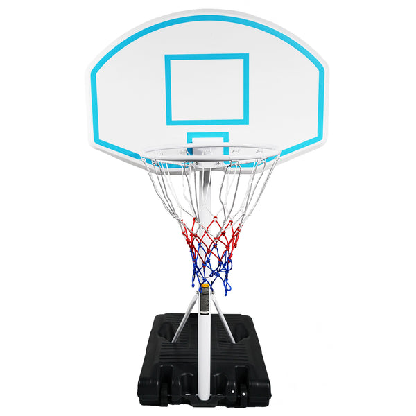 Supfirm Poolside Basketball Hoop Portable Swimming Pool Basketball System Height Adjustable 3.1ft-4.7ft with 36" Backboard for Indoor Outdoor Use Blue