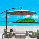 Supfirm 10 ft Outdoor Patio Umbrella Solar Powered LED Lighted Sun Shade Market Waterproof 8 Ribs Umbrella with Crank and Cross Base for Garden Deck Backyard Pool Shade Outside Deck Swimming Pool