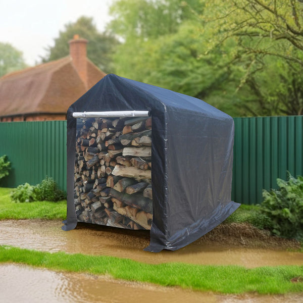 Supfirm 6x8ft heavy duty outdoor storage shed outdoor garage for motorcyle,bike, garden tools, ATV, grey