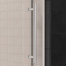 Supfirm 44'' - 48'' W x 76'' H Single Sliding Frameless Shower Door With 3/8 Inch (10mm) Clear Glass in Brushed Nickel