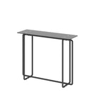 Supfirm Console Table single layer tempered glass rectangular porch table black leg double tempered glass tea table,Black