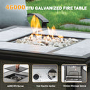 Supfirm 37 In Fire Pit Table with Rocking Chair,4 - Person Outdoor Seating Group with Cushions