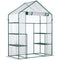 Supfirm 5' x 2.5' x 6.5' Mini Walk-in Greenhouse Kit, Portable Green House with 3 Tier Shleves, Roll-Up Door, and Weatherized Plastic Cover for Backyard Garden, Clear