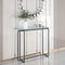 Supfirm Console Table single layer tempered glass rectangular porch table black leg double tempered glass tea table,Transparent