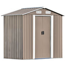 Supfirm TOPMAX Patio 6ft x4ft Bike Shed Garden Shed, Metal Storage Shed with Adjustable Shelf and Lockable Door, Tool Cabinet with Vents and Foundation for Backyard, Lawn, Garden, Brown