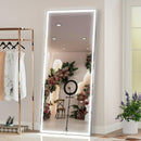 Supfirm 72X32 inch Oversized LED Bathroom Mirror Wall Mounted Mirror with 3 Color Modes Aluminum Frame Wall Mirror Large Full Length Mirror with Lights Lighted Full Body Mirror for Bedroom Living Room, Silver - Supfirm