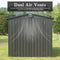 Supfirm Outdoor Storage Shed 6.5'x 4.2', Metal Garden Shed for Bike, Trash Can, Tools, Lawn Mowers,Galvanized Steel Outdoor Storage Cabinet with Lockable Door for Backyard, Patio, Lawn (6.5x4.2ft, Black)