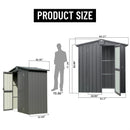Supfirm Outdoor Storage Shed 5.7x3 FT,Metal Outside Sheds&Outdoor Storage Galvanized Steel,Tool Shed with Lockable Double Door for Patio,Backyard,Garden,Lawn (5.7x3ft, Black)