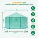 Supfirm Walk-in Greenhouse Hexagonal Upgrade Reinforced Frame Heavy Duty Plastic Greenhouse Reinforced Thickened Waterproof Insulation(13.1*8.6 ft)