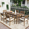 Supfirm U_Style  Acacia Wood Outdoor Dining Table And Chairs Suitable For Patio, Balcony Or Backyard
