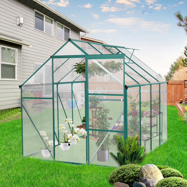 Supfirm Green-6 x 8 FT Outdoor Patio Greenhouse