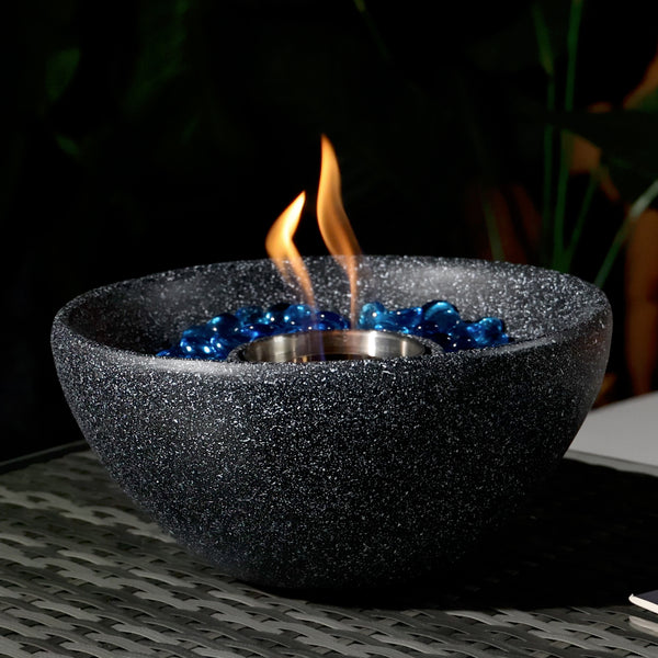 Supfirm Tabletop Fire Pit Black, Table Top Fire Bowl Outdoor & Indoor Portable Ethanol Fireplace Alcohol Fire Pot
